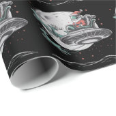 Klassieke UFO Kerstman Alien Kerstmis Cryptid  Cadeaupapier (Rol Hoek)