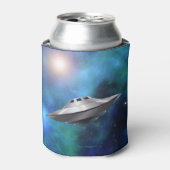 Klassieke UFO-vliegende schok in buitenruimteschei Blikjeskoeler (Blikje Voorkant)