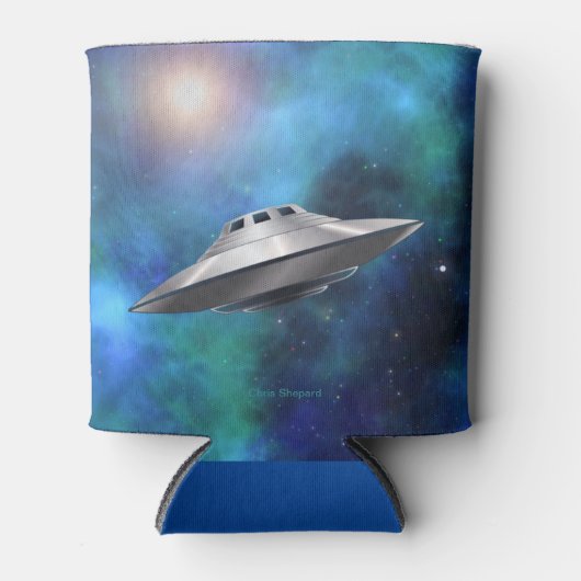 Klassieke UFO-vliegende schok in buitenruimteschei Blikjeskoeler (Voorkant)