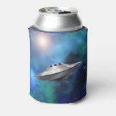 Klassieke UFO-vliegende schok in buitenruimteschei Blikjeskoeler (Blikje Achterkant)