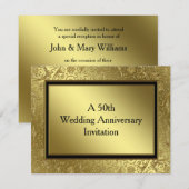 Klassieke uitnodiging 4.25x5.5 voor gouden bruilof (Voorkant / Achterkant)