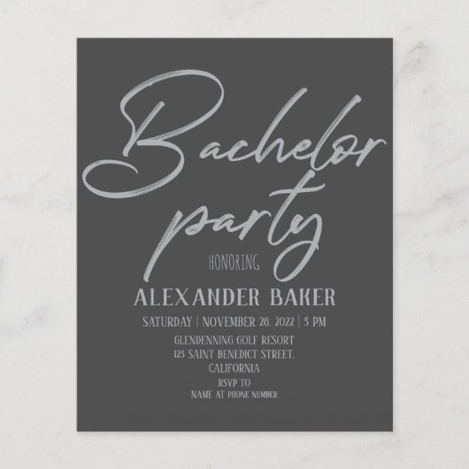 Klassieke uitnodiging aan Bachelor Party. Flyer (Voorkant)