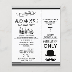 Klassieke uitnodiging aan Bachelor Party. Flyer