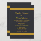 Klassieke uitnodiging met blauw van de marine en g (Voorkant / Achterkant)