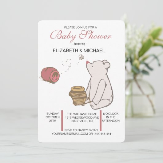 Klassieke uitnodiging tot Baby shower (Staand voorkant)