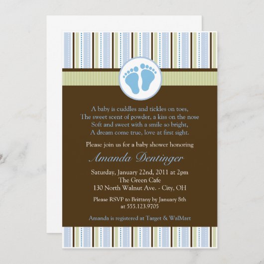 Klassieke uitnodiging tot het Baby shower van de F (Voorkant / Achterkant)