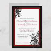 Klassieke uitnodiging tot rode bruiloft (Voorkant / Achterkant)