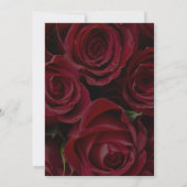 Klassieke uitnodiging tot weddenschap met rode roz (Achterkant)