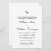 Klassieke uitnodiging tot weddenschap op monogram (Voorkant / Achterkant)