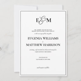 Klassieke uitnodiging tot weddenschap op monogram