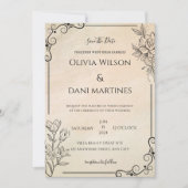 Klassieke uitnodiging tot weddenschappen in zwart- (Voorkant)