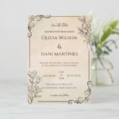 Klassieke uitnodiging tot weddenschappen in zwart- (Staand voorkant)