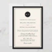 Klassieke uitnodiging tot weddenschappen in zwart- (Voorkant)