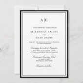 Klassieke uitnodiging tot weddenschappen in zwart- (Voorkant)