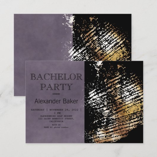 Klassieke uitnodiging van de Bachelor Party. Uitno (Voorkant / Achterkant)