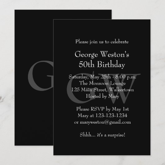 Klassieke uitnodiging van de Zwarte Dag (Voorkant / Achterkant)