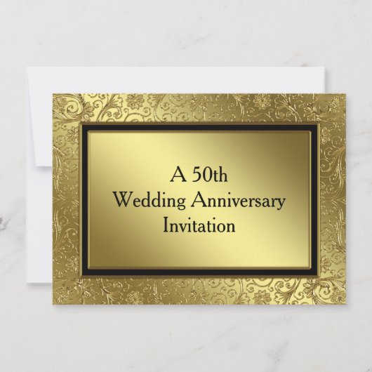 Klassieke uitnodiging voor 50-jarig huwelijksjubil (Voorkant)