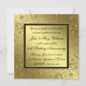 Klassieke uitnodiging voor gouden huwelijksjubileu (Achterkant)