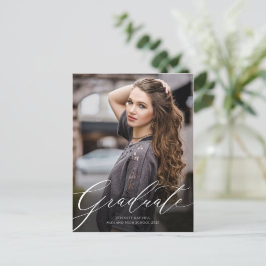 Klassieke uitnodiging voor het Afstuderen van Eleg (Staand voorkant)