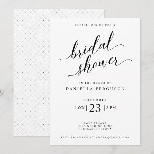 Klassieke uitnodiging voor het sturen van weddensc (Voorkant / Achterkant)