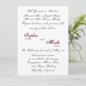 Klassieke uitnodiging voor scriptbruiloft. (Staand voorkant)