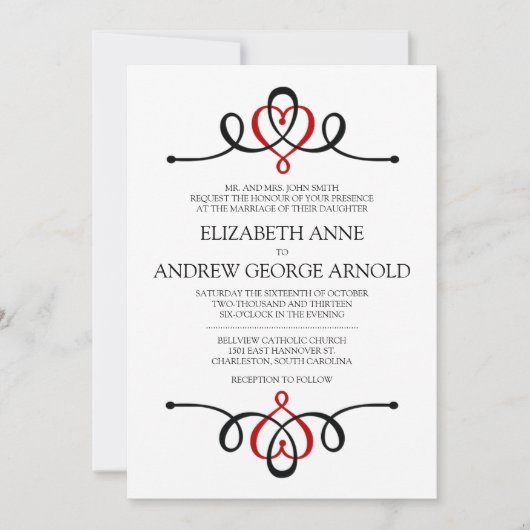 Klassieke uitnodiging voor traditionele bruiloft (Voorkant)