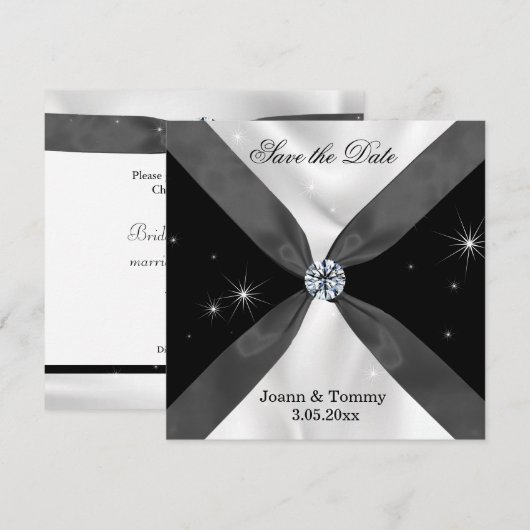 Klassieke uitnodiging voor zwart-wit (Voorkant / Achterkant)