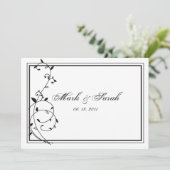 Klassieke uitnodiging voor zwarte en witte grenzen (Staand voorkant)