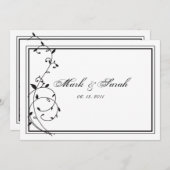 Klassieke uitnodiging voor zwarte en witte grenzen (Voorkant / Achterkant)