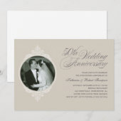 Klassieke uitnodigingen van zandsteen voor 50ste v (Voorkant / Achterkant)