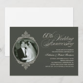 Klassieke uitnodigingen voor 60-jarig jubileum met (Voorkant / Achterkant)