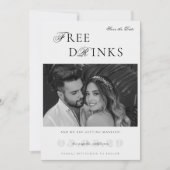 Klassieke uitstraling gratis drankjes grappige hum save the date (Voorkant)