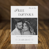 Klassieke uitstraling gratis drankjes grappige hum save the date