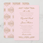 Klassieke uitvinding van Elegant Blush en Gold Wed Kaart (Voorkant / Achterkant)