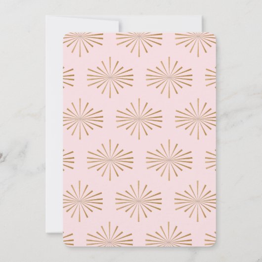 Klassieke uitvinding van Elegant Blush en Gold Wed Kaart (Achterkant)