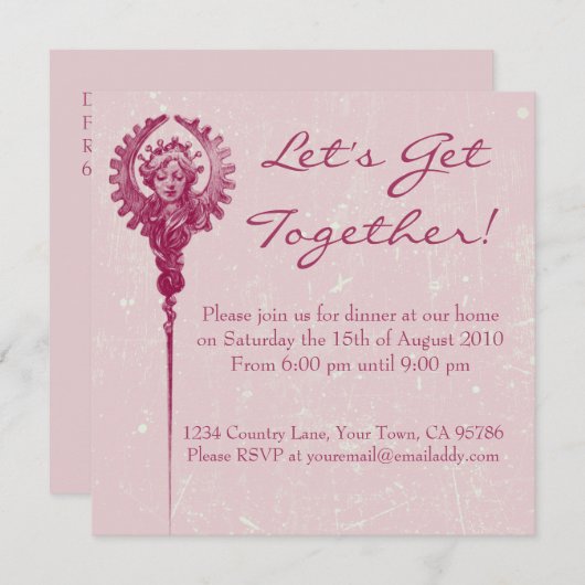 Klassieke uitzending van binnenpartij kaart (Voorkant / Achterkant)