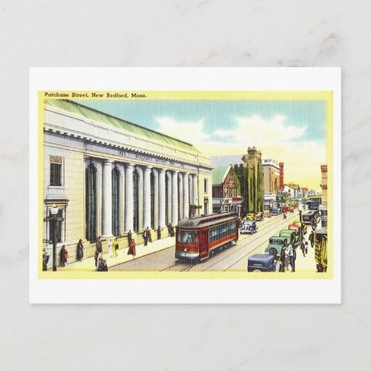 Klassieke uitzicht op New Bedford, Massachusetts, Briefkaart (Voorkant)