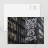 Klassieke uitzichten van de route 66 chicago vanaf briefkaart (Voorkant / Achterkant)
