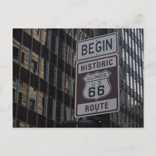 Klassieke uitzichten van de route 66 chicago vanaf briefkaart (Voorkant)