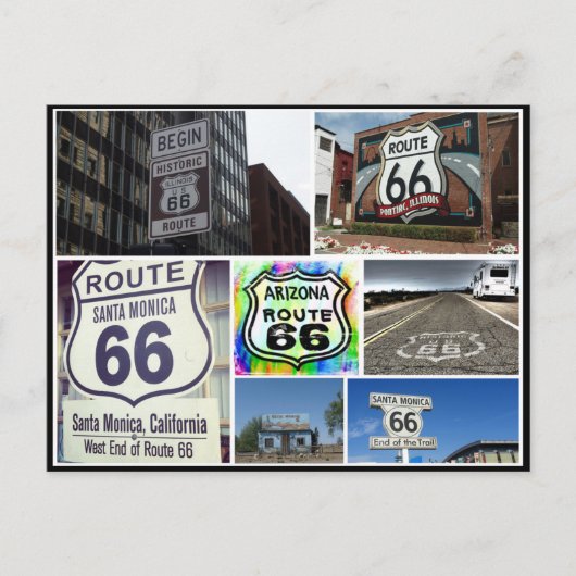 Klassieke uitzichten van de route 66 collage briefkaart (Voorkant)
