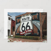 Klassieke uitzichten van de route 66 illinois briefkaart (Voorkant / Achterkant)