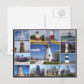 Klassieke uitzichten van de vuurtoren op het meer  briefkaart (Voorkant / Achterkant)