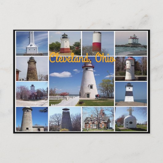 Klassieke uitzichten van de vuurtoren op het meer  briefkaart (Voorkant)