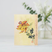Klassieke  ukiyo-e chrysanthemum butterfly briefkaart (Staand voorkant)