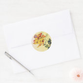 Klassieke ukiyo-e chrysanthemum butterfly ronde sticker (Envelop)