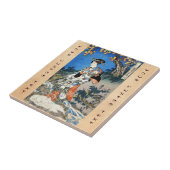 Klassieke  ukiyo-e geisha dame Utagawa Tegeltje (Zijkant)