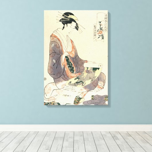 Klassieke  ukiyo-e geisha japans dameskunst canvas afdruk (Insitu (Houten vloer))