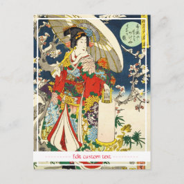 Klassieke ukiyo-e geisha met paraplu briefkaart