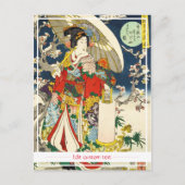 Klassieke  ukiyo-e geisha met paraplu briefkaart (Voorkant)