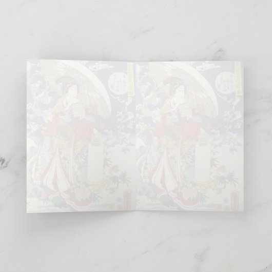 Klassieke  ukiyo-e geisha met paraplu maiko kaart (Binnen)